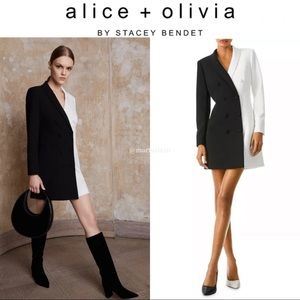 COPY - Alice and Olivia Kyrie Color Block Tuxedo Mini Dress 6 440$